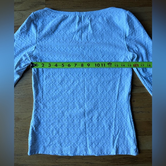 Textured white 3/4 sleeve tee - Picture 5 of 7